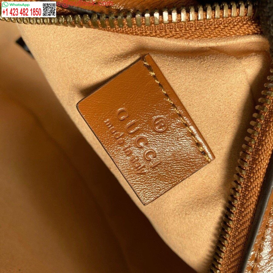 نسخة طبق الأصل من غوتشي 550154 جي جي مارمونت حقيبة كتف مستديرة صغيرة بنية