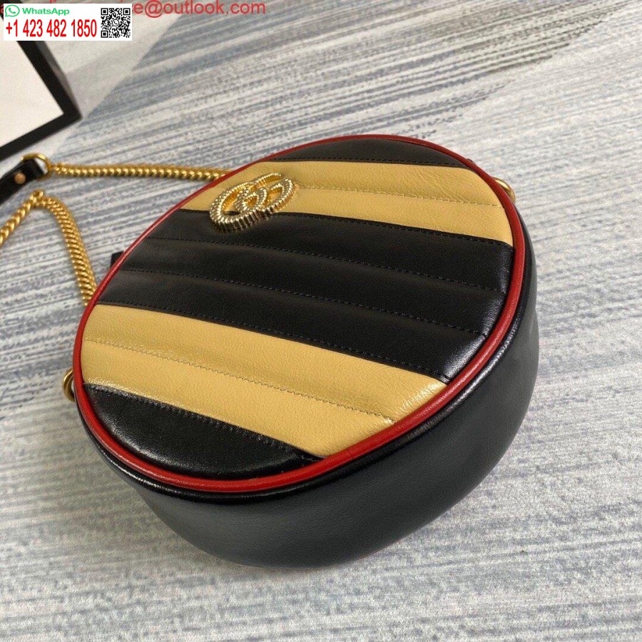 ماکت گوچی 550154 Gg مارمونت مینی کیف شانه گرد مشکی زرد