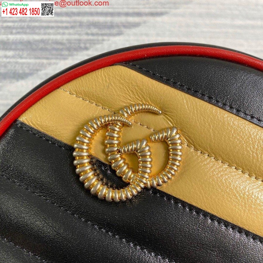 ماکت گوچی 550154 Gg مارمونت مینی کیف شانه گرد مشکی زرد
