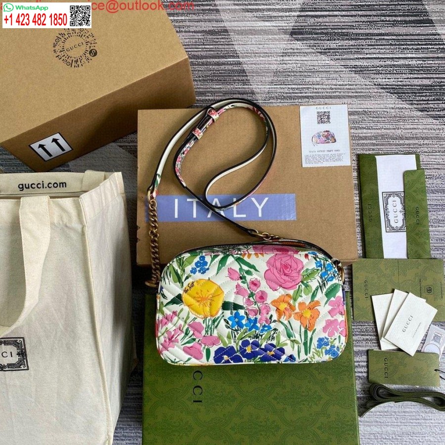 Replika Gucci 447632 Gg Marmont Vícebarevná Malá Taška Přes Rameno Bílá