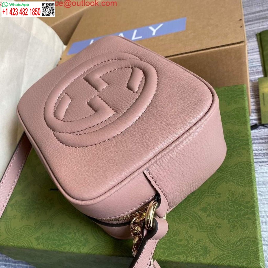 Replika Gucci 308364 Soho Small Læder Crossbody-tasker Disco Taske Pink