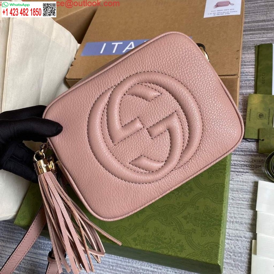 Replika Gucci 308364 Soho Small Læder Crossbody-tasker Disco Taske Pink