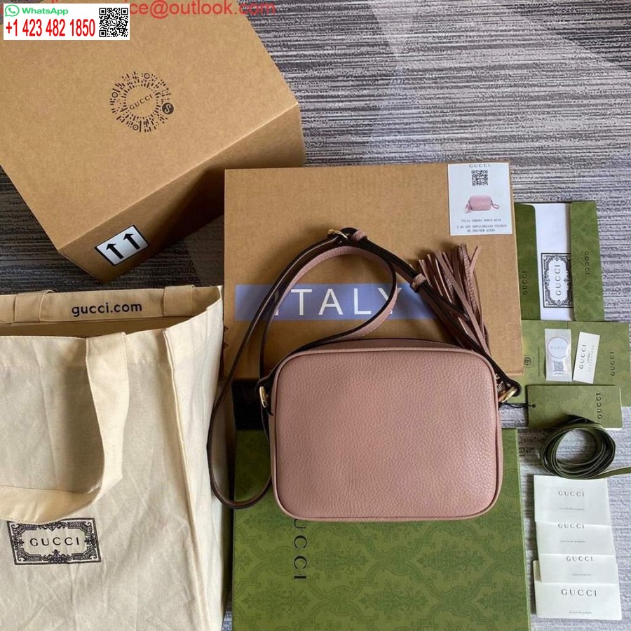 Replika Gucci 308364 Soho Malá Kožená Crossbody Kabelka Disco Bag Růžová