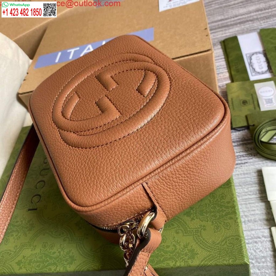 ماکت گوچی 308364 سوهو کوچک چرم کراس بادی کیف دیسکو قهوه ای