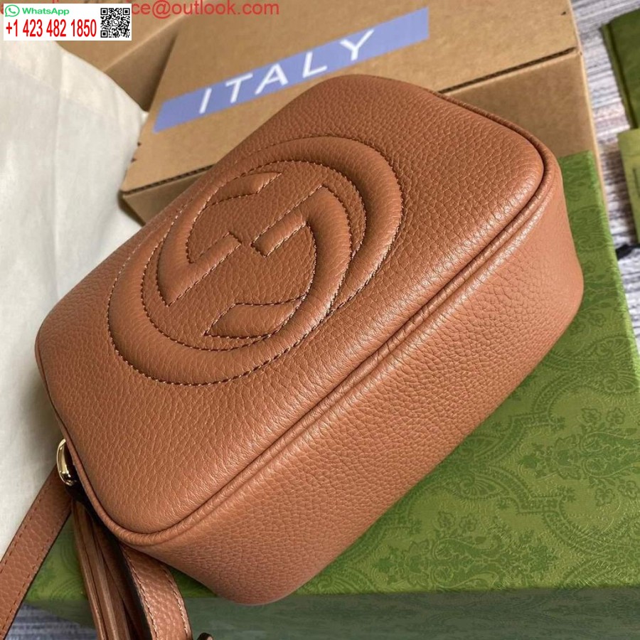 ماکت گوچی 308364 سوهو کوچک چرم کراس بادی کیف دیسکو قهوه ای