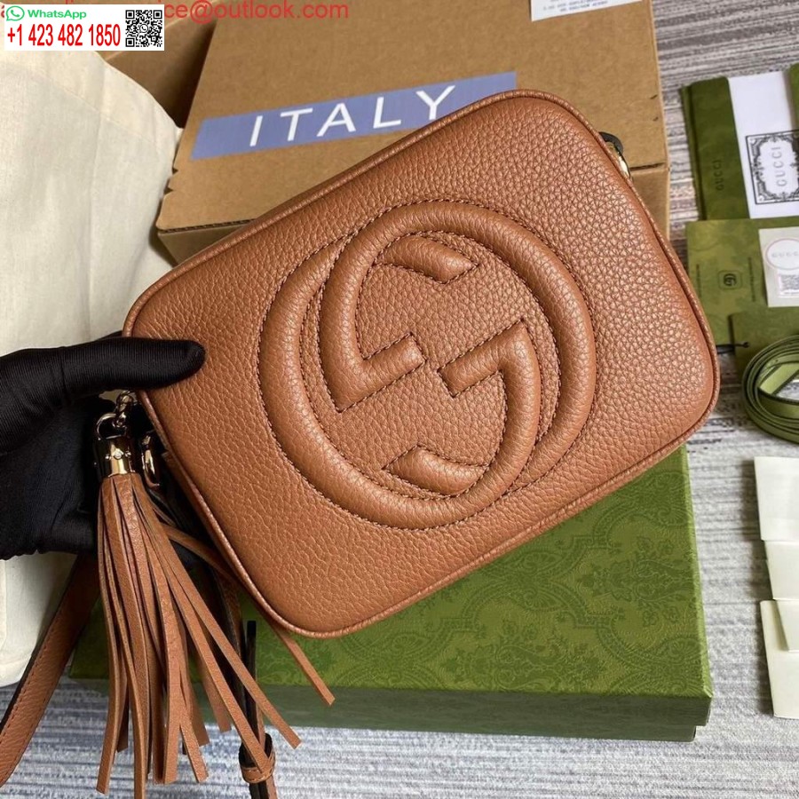 ماکت گوچی 308364 سوهو کوچک چرم کراس بادی کیف دیسکو قهوه ای