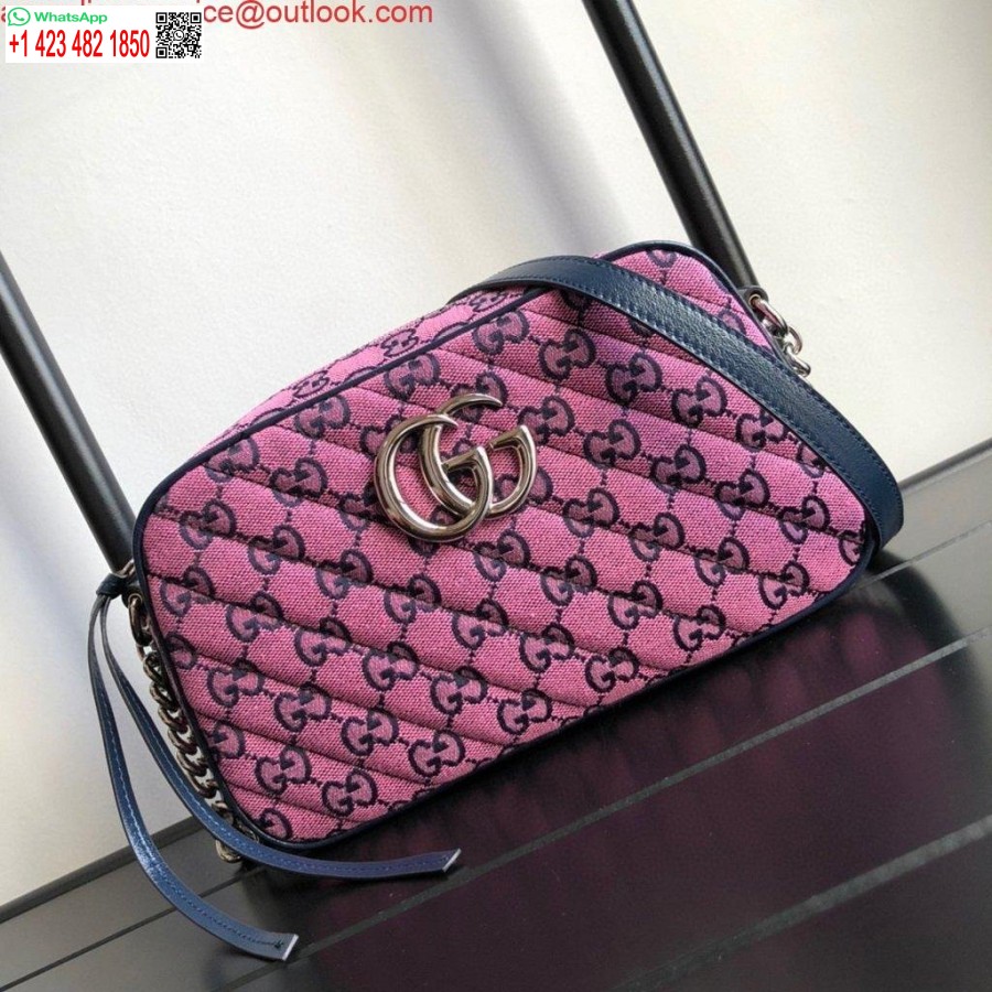 Replica Gucci 447632 Gg Marmont Monivärinen Pieni Olkalaukku, Violetti