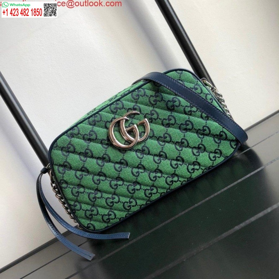 Replika Gucci 447632 Gg Marmont Vícebarevná Malá Kabelka Přes Rameno Zelená