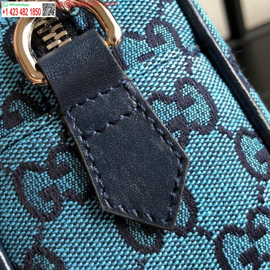 Replik Gucci 447632 GG Marmont Mehrfarbige Kleine Umhängetasche Blau