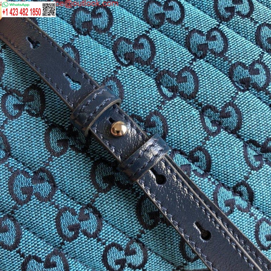 Replik Gucci 447632 GG Marmont Mehrfarbige Kleine Umhängetasche Blau