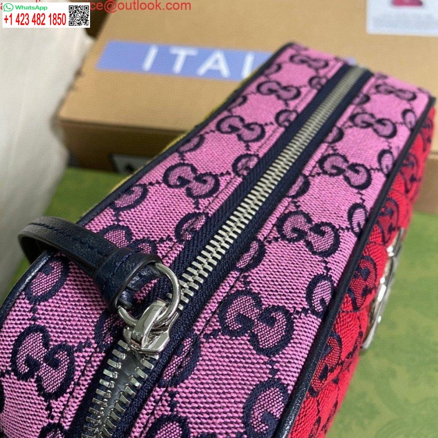 レプリカグッチ447632 GGマーモントマルチカラースモールショルダーバッグレッドとグリーン