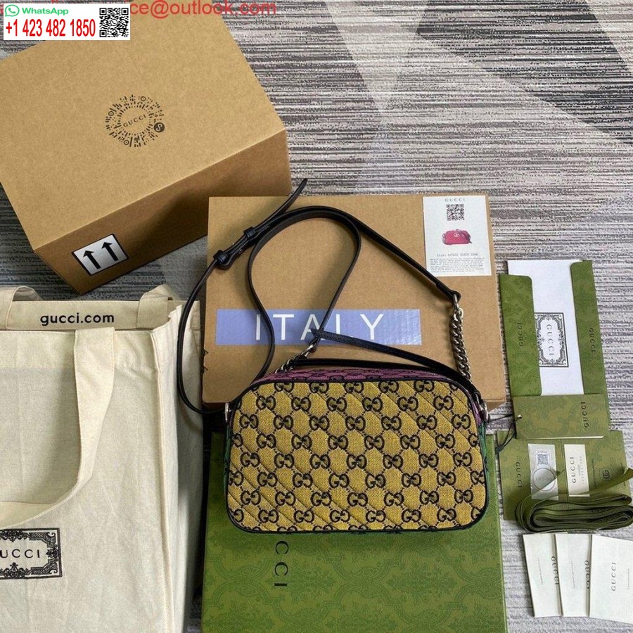 Replika Gucci 447632 Gg Marmont Vícebarevná Malá Taška Přes Rameno červená A Zelená