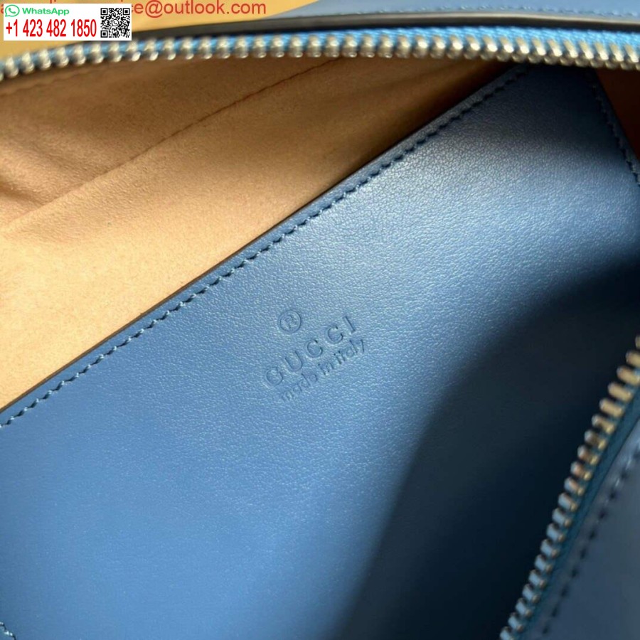 نسخة طبق الأصل من غوتشي 447632 جي جي مارمونت حقيبة كتف ماتيلاسيه زرقاء