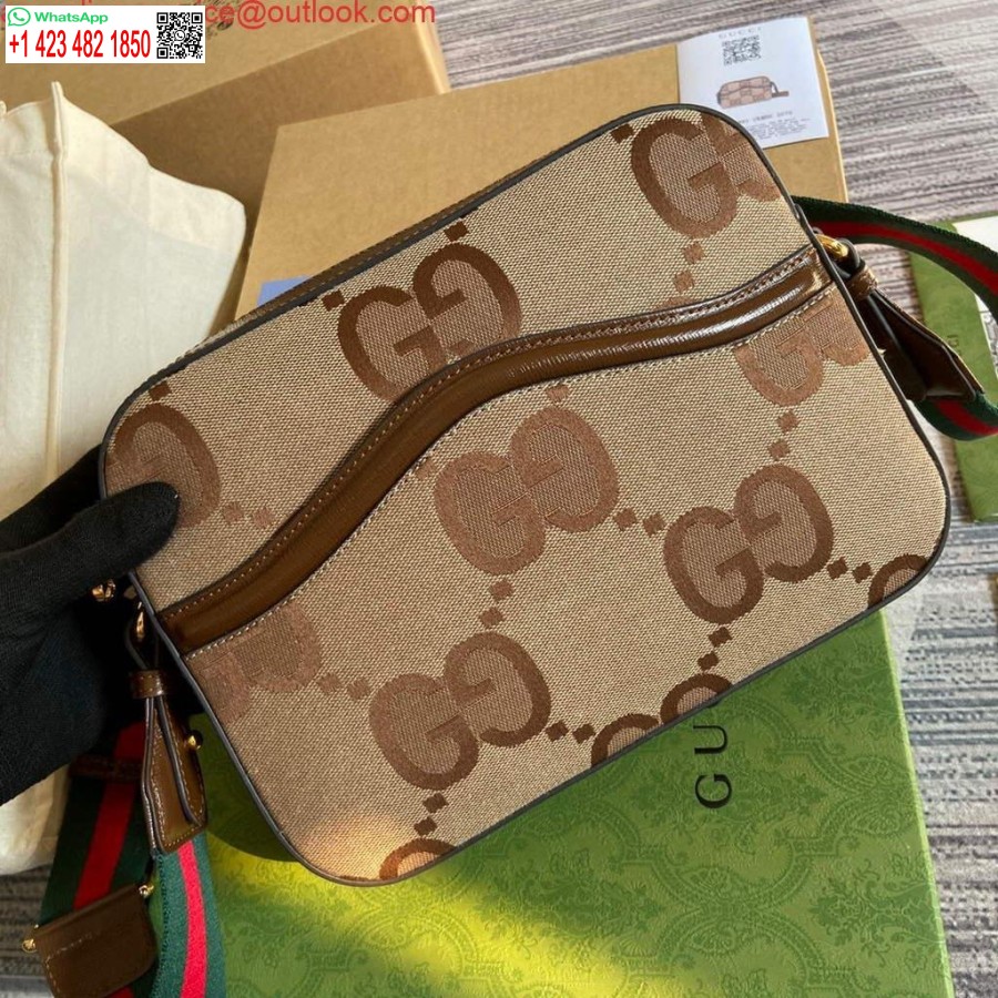 Replica Gucci 675891 Lähettilaukku Jumbo Gg Ruskealla