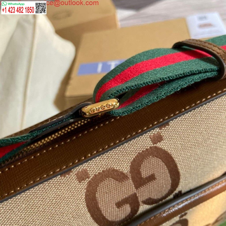 Replica Gucci 675891 Lähettilaukku Jumbo Gg Ruskealla
