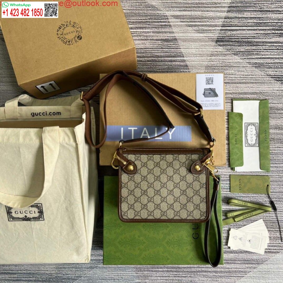 Replica Gucci 674164 Lähettilaukku Lukittavalla G Ruskealla