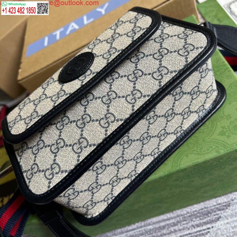 نسخة طبق الأصل من حقيبة غوتشي 674164 رسول مع G المتشابكة الزرقاء