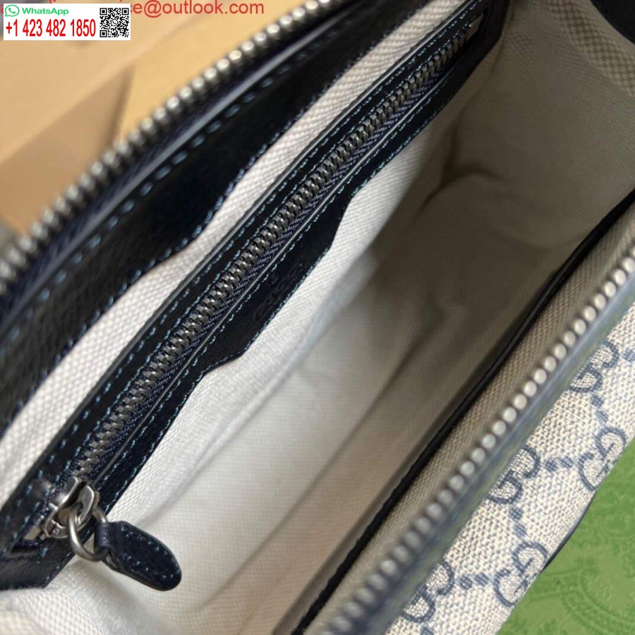نسخة طبق الأصل من حقيبة غوتشي 674164 رسول مع G المتشابكة الزرقاء