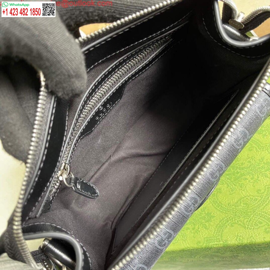 Replica Gucci 674164 Messenger Bag With Interlocking G Black