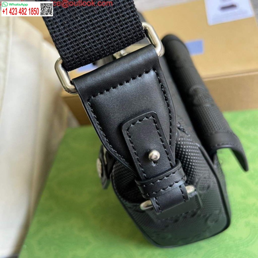 Replik Gucci 674058 Umhängetasche Mit GG-Prägung, Schwarz