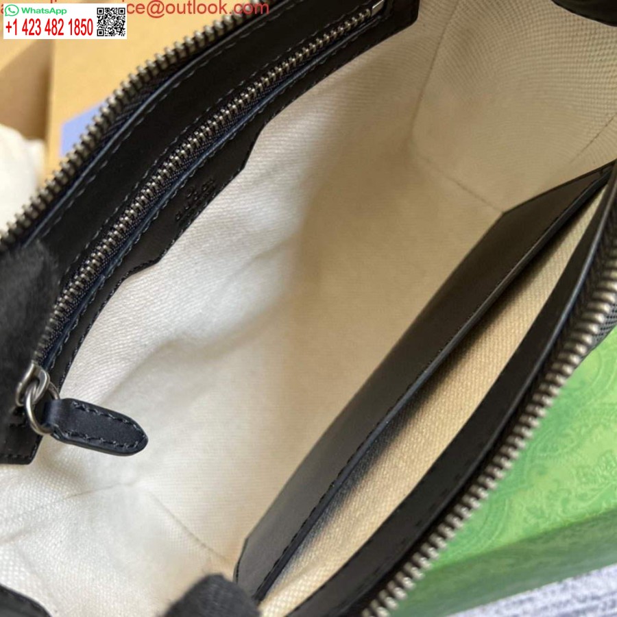 Replik Gucci 674058 Umhängetasche Mit GG-Prägung, Schwarz