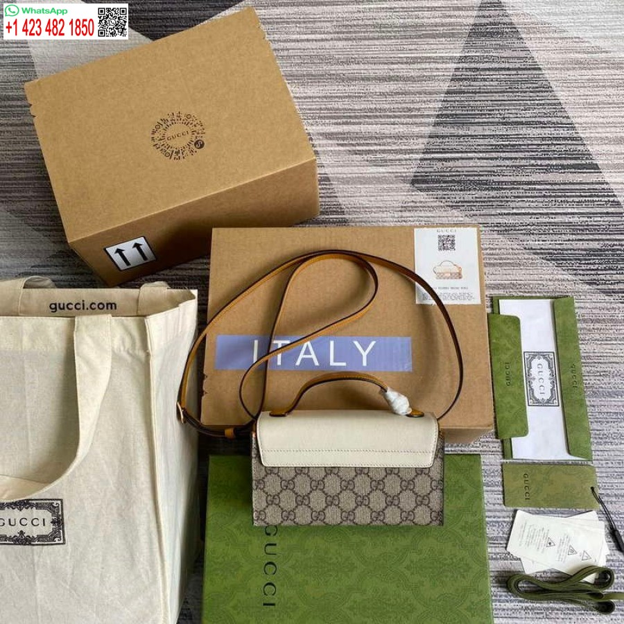 Replika Gucci 652683 Hængelås Mini Taske Elfenben Og Brændt Orange