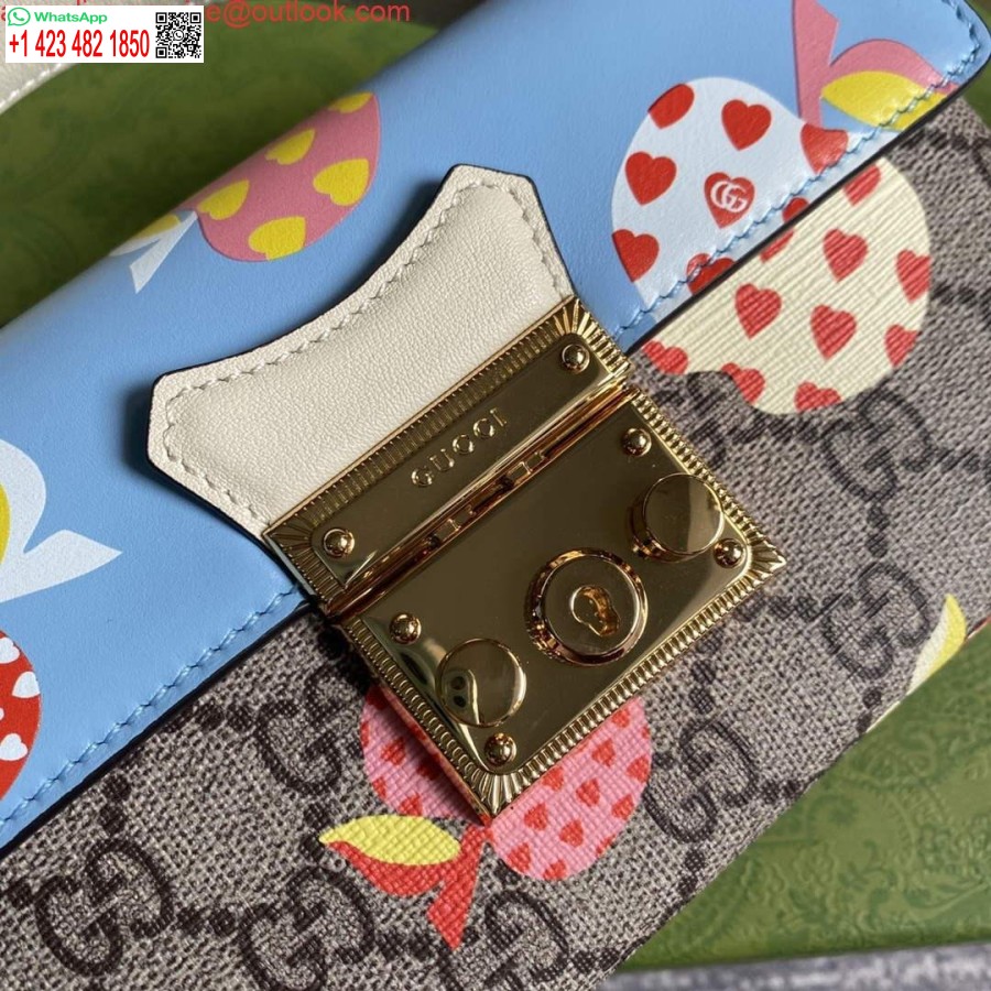 Replica Gucci 652683 Piekaramās Atslēgas Mini Soma Zilā Un Baltā Krāsā