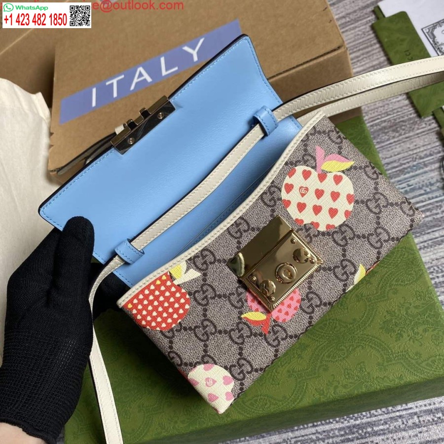 Replica Gucci 652683 Piekaramās Atslēgas Mini Soma Zilā Un Baltā Krāsā