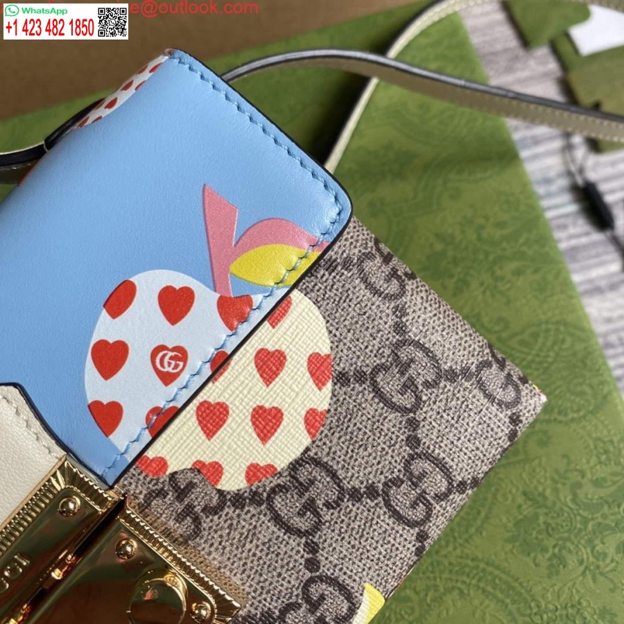 Replica Gucci 652683 Piekaramās Atslēgas Mini Soma Zilā Un Baltā Krāsā