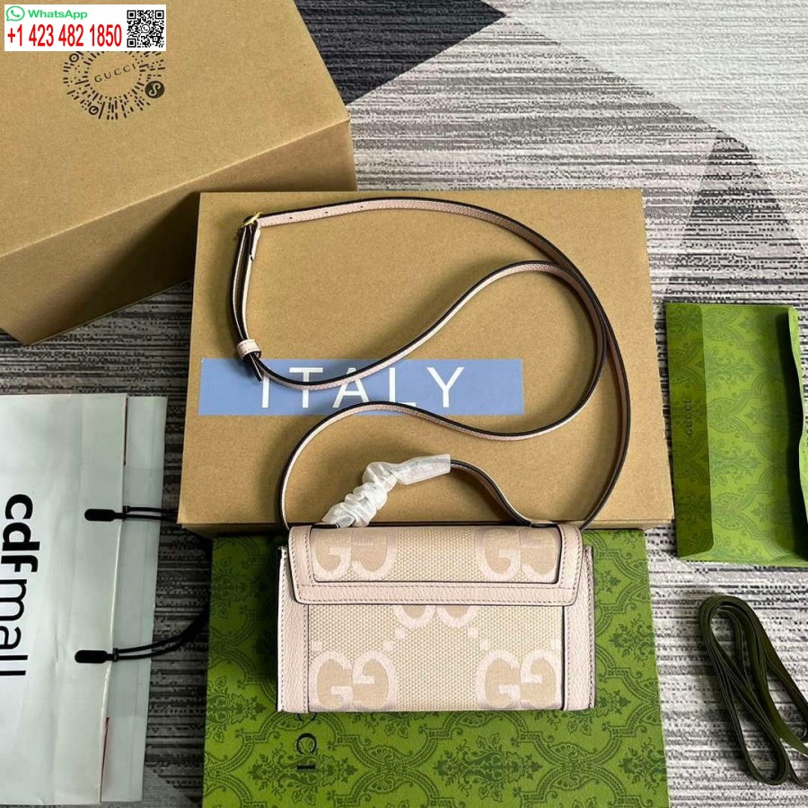 Replika Gucci 652683 Kłódka Jumbo Gg Mini Torba Jasnoróżowa