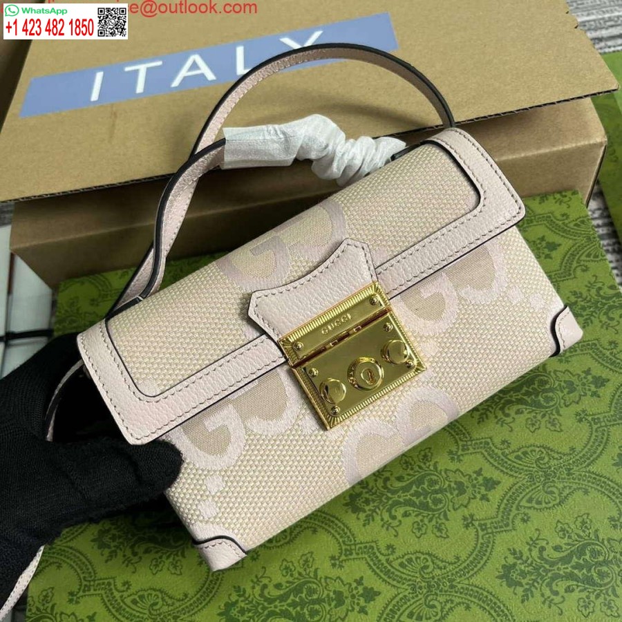 Replika Gucci 652683 Kłódka Jumbo Gg Mini Torba Jasnoróżowa