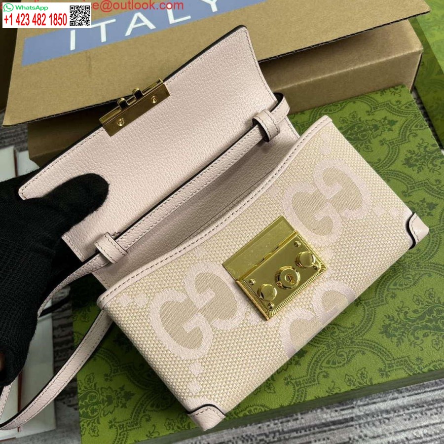 Replika Gucci 652683 Kłódka Jumbo Gg Mini Torba Jasnoróżowa