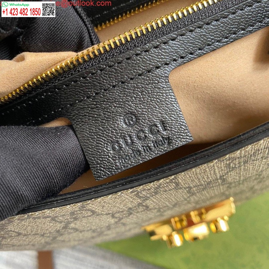 نسخة طبق الأصل غوتشي 644524 قفل حقيبة كتف صغيرة سوداء