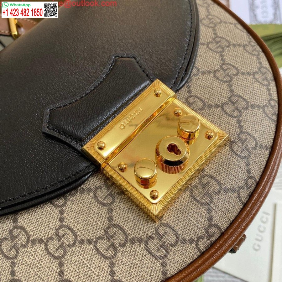 نسخة طبق الأصل غوتشي 644524 قفل حقيبة كتف صغيرة سوداء