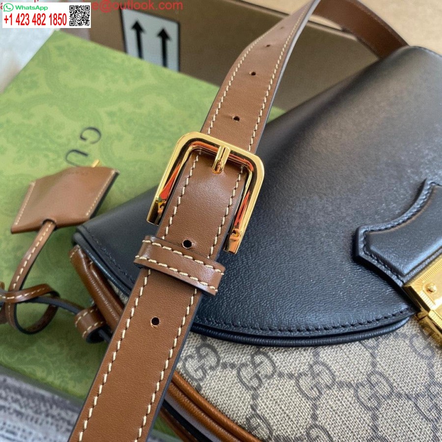 نسخة طبق الأصل غوتشي 644524 قفل حقيبة كتف صغيرة سوداء