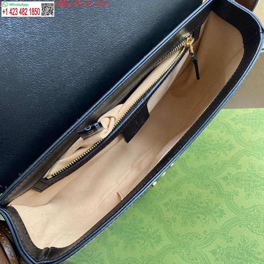 نسخة طبق الأصل غوتشي 644524 قفل حقيبة كتف صغيرة سوداء