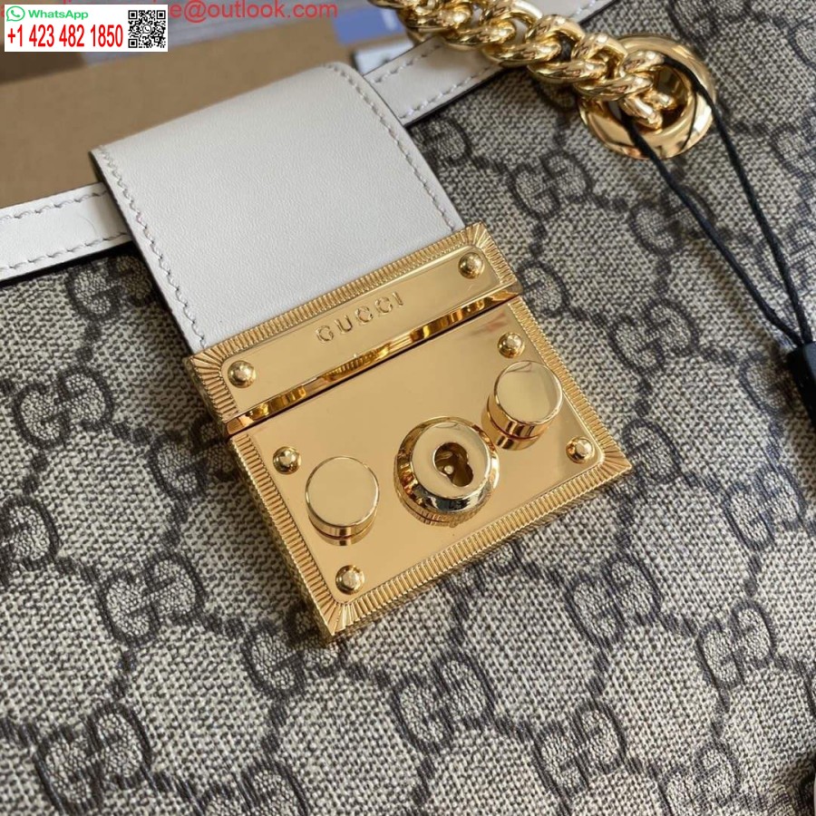 Реплика Gucci 498156 навесной замок Gg маленькая сумка через плечо белая