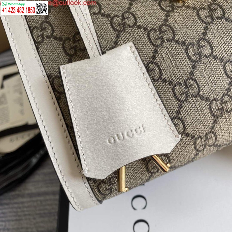 Реплика Gucci 498156 навесной замок Gg маленькая сумка через плечо белая