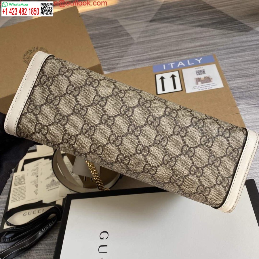 Реплика Gucci 498156 навесной замок Gg маленькая сумка через плечо белая