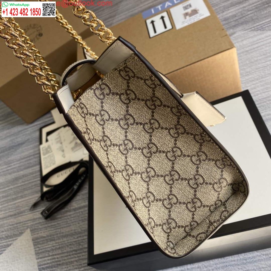 Реплика Gucci 498156 навесной замок Gg маленькая сумка через плечо белая