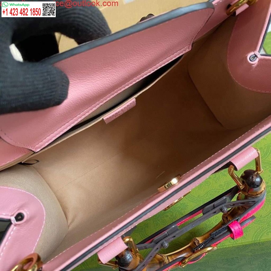 نسخة طبق الأصل من حقيبة غوتشي ديانا الصغيرة ذات المقبض العلوي 660195 باللون الوردي