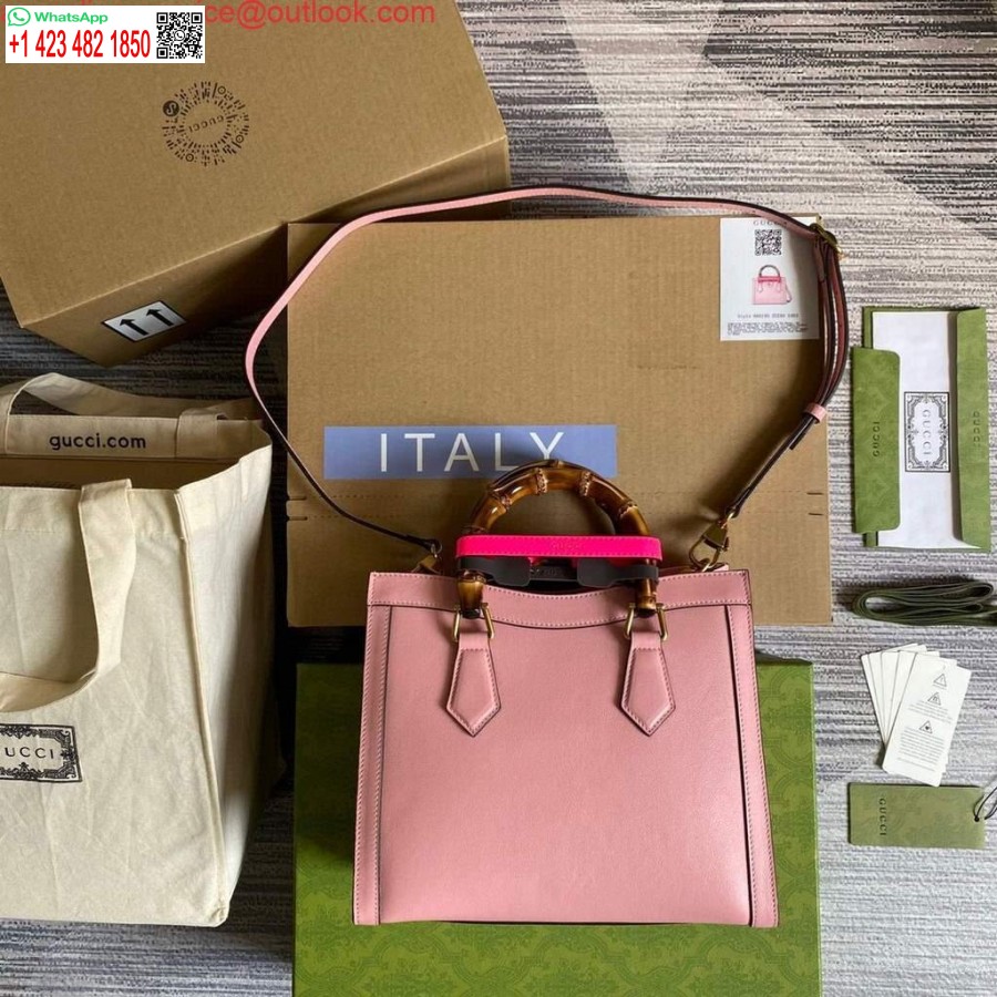 نسخة طبق الأصل من حقيبة غوتشي ديانا الصغيرة ذات المقبض العلوي 660195 باللون الوردي