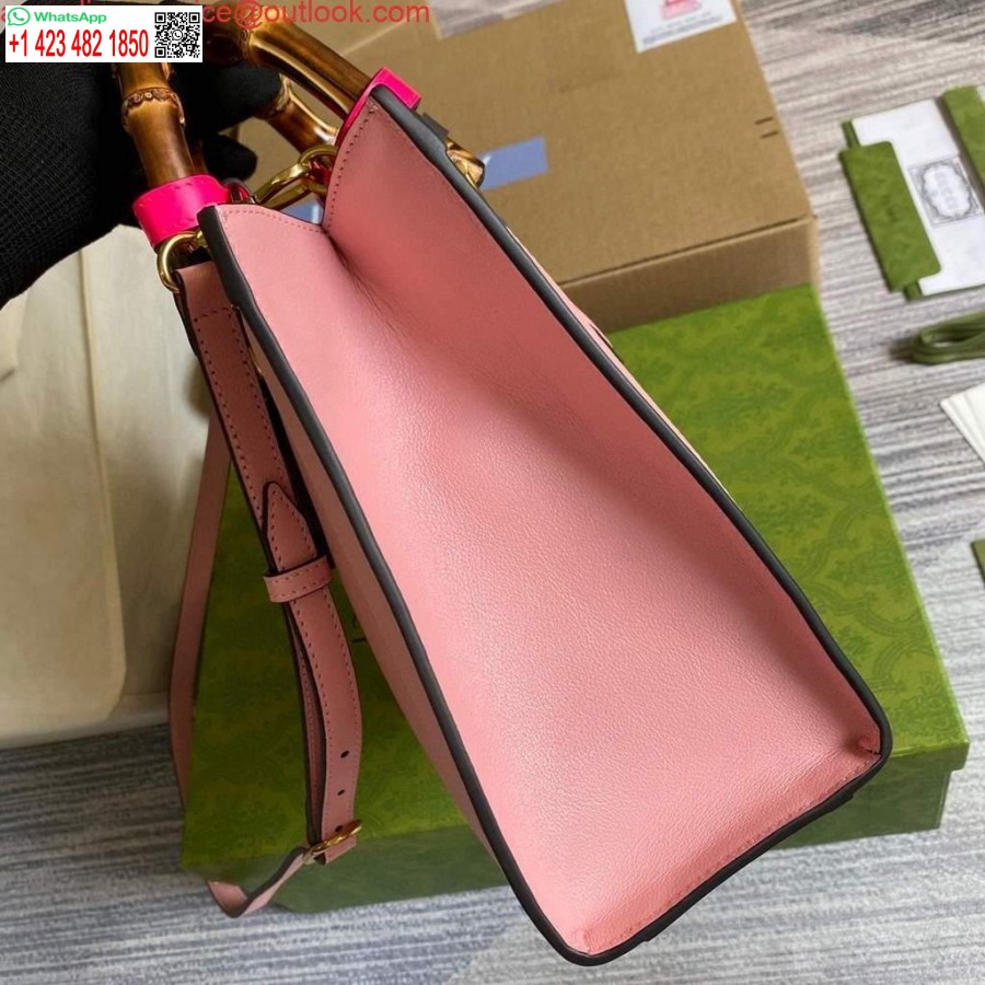 نسخة طبق الأصل من حقيبة غوتشي ديانا الصغيرة ذات المقبض العلوي 660195 باللون الوردي