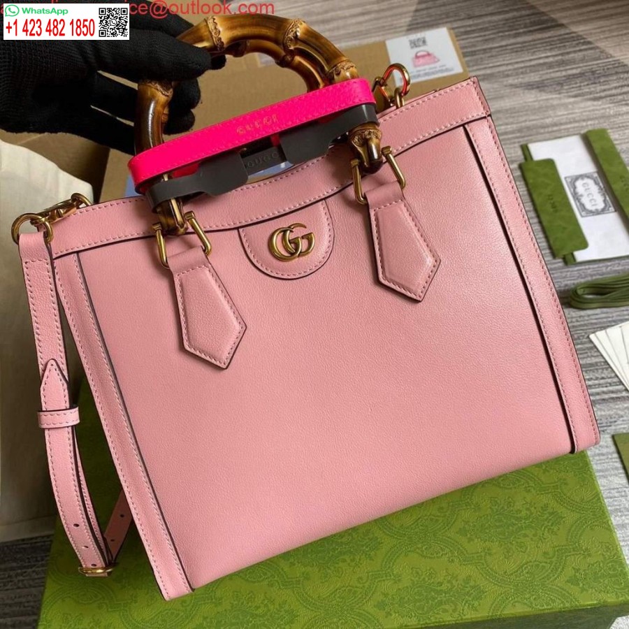 نسخة طبق الأصل من حقيبة غوتشي ديانا الصغيرة ذات المقبض العلوي 660195 باللون الوردي