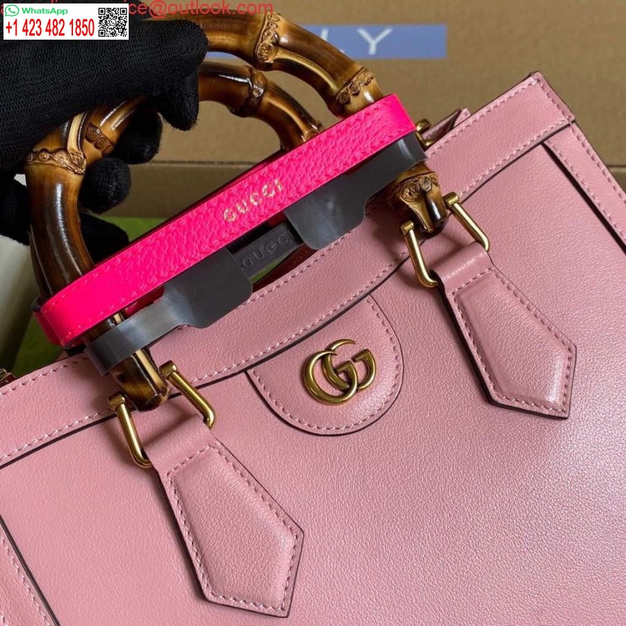 نسخة طبق الأصل من حقيبة غوتشي ديانا الصغيرة ذات المقبض العلوي 660195 باللون الوردي