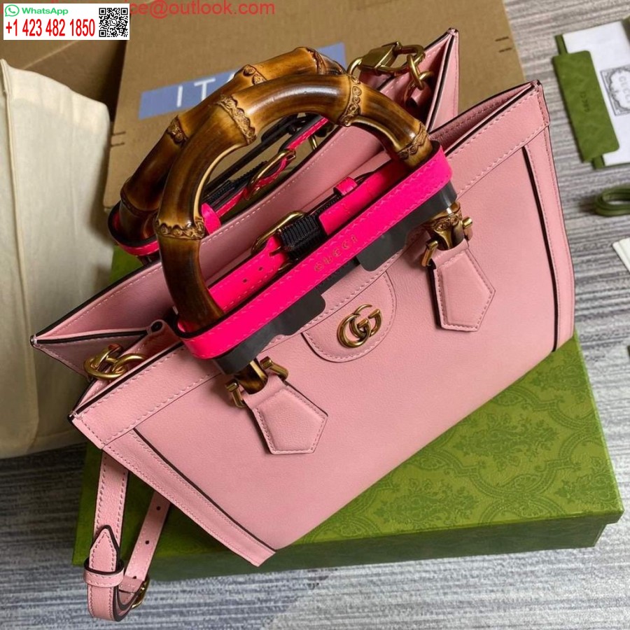 نسخة طبق الأصل من حقيبة غوتشي ديانا الصغيرة ذات المقبض العلوي 660195 باللون الوردي