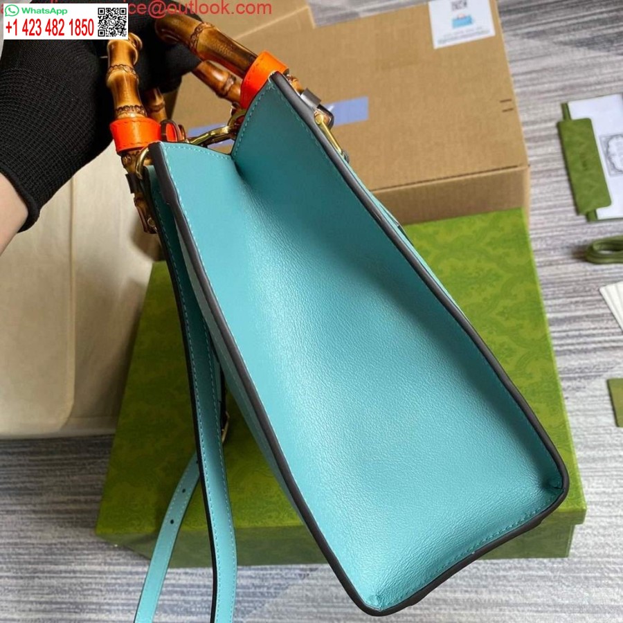 نسخة طبق الأصل من حقيبة غوتشي ديانا الصغيرة ذات المقبض العلوي 660195 بحيرة زرقاء