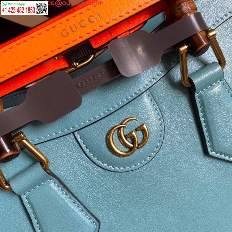 نسخة طبق الأصل من حقيبة غوتشي ديانا الصغيرة ذات المقبض العلوي 660195 بحيرة زرقاء