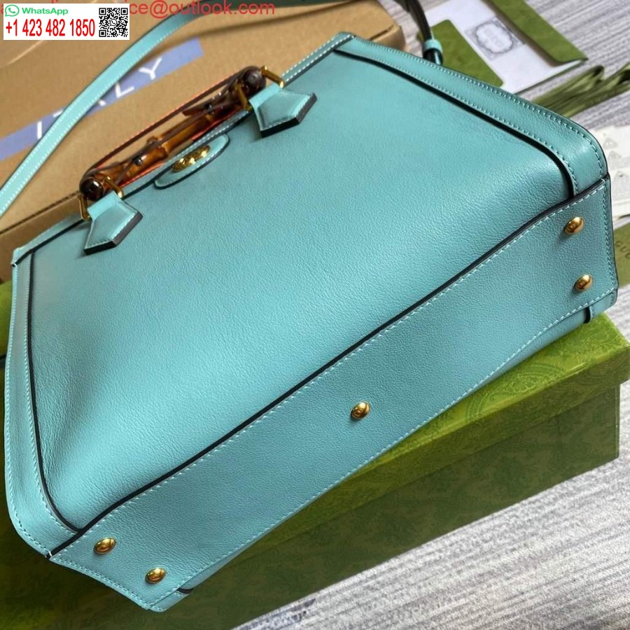 نسخة طبق الأصل من حقيبة غوتشي ديانا الصغيرة ذات المقبض العلوي 660195 بحيرة زرقاء