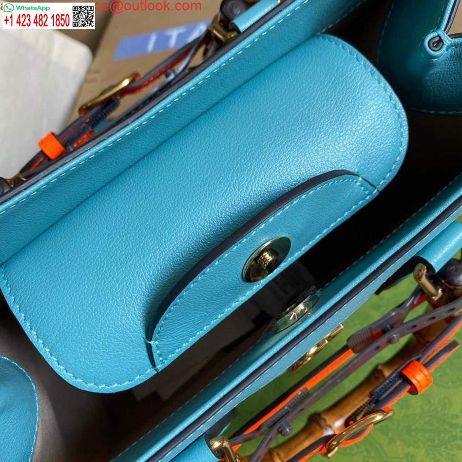 نسخة طبق الأصل من حقيبة غوتشي ديانا الصغيرة ذات المقبض العلوي 660195 بحيرة زرقاء